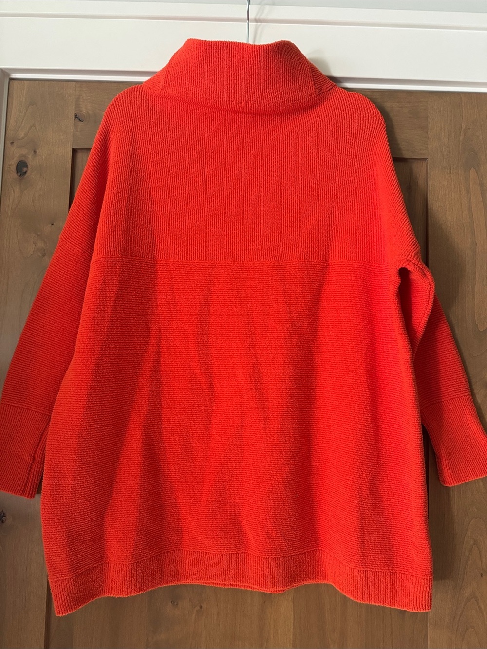 FREE PEOPLE AUDACIOUS OTTOMAN SLOUCHY RIBBED TUNIC SWEATER Womens M Orange cozy - Picture 5 of 16